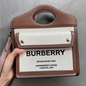 BURBERRY Mini Canvas Pocket Bag